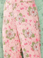 Thumbnail for Janasya Women's Peach Moss Digital Floral Printed Flared Festive Kurta Set - Distacart