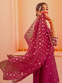 Thumbnail for Janasya Women's Pink Chanderi Embellished Festive Straight Kurta Set - Distacart