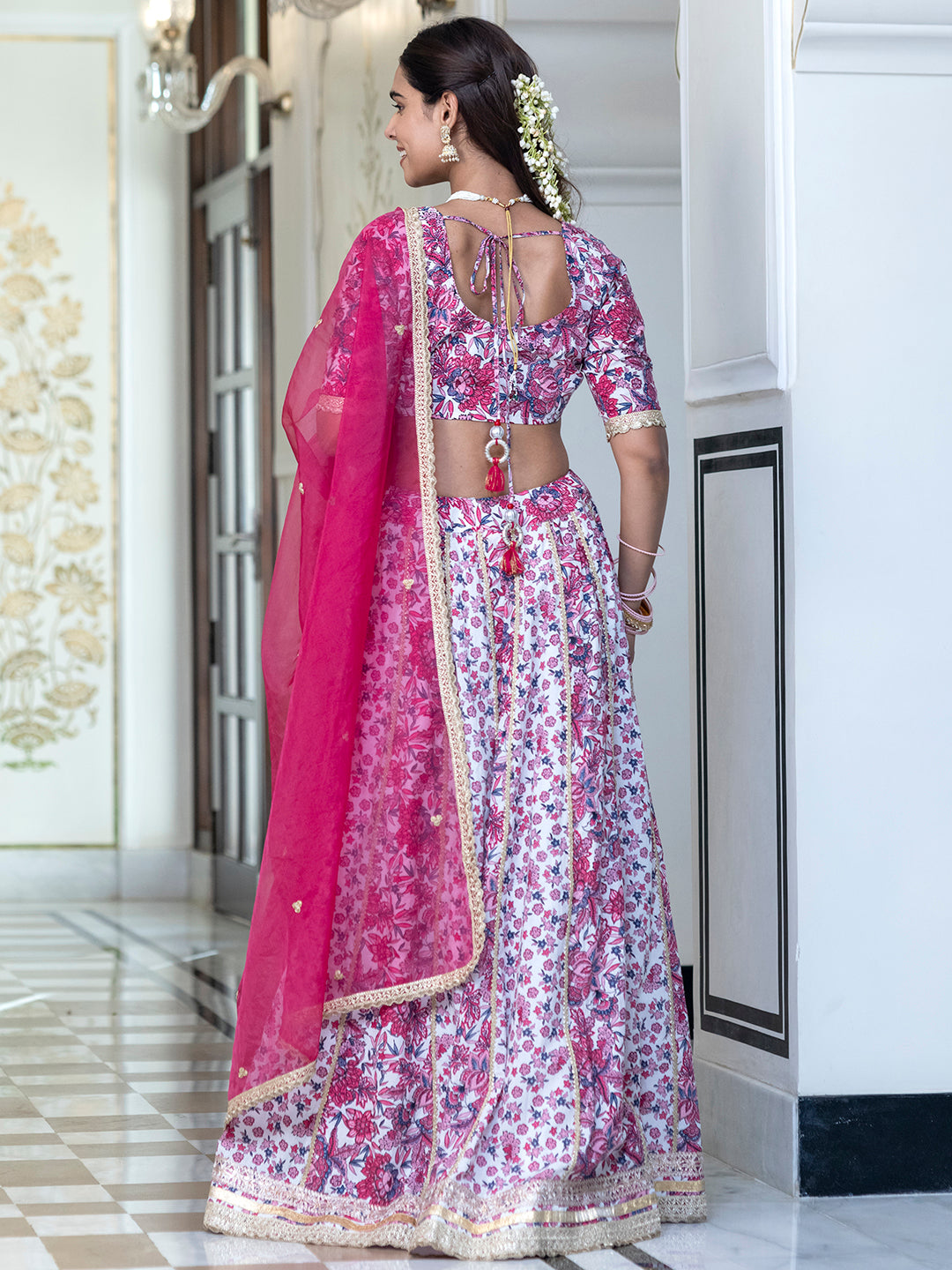 Janasya White Cotton Embellished Festive Lehenga Choli - Distacart