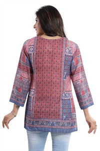 Thumbnail for Snehal Creations Bright as the Sun Summer Cool Printed Short Kurti Tunic