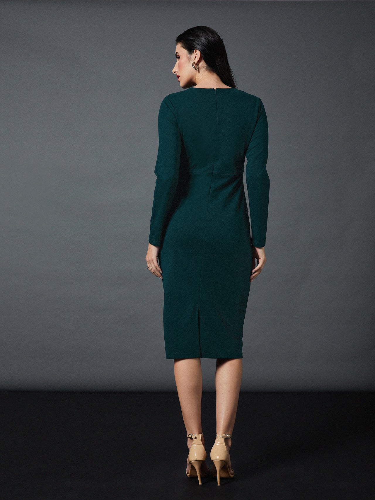 Lyush Women Emerald Peplum Bodycon Dress - Distacart