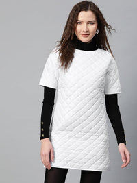 Thumbnail for Lyush Women's White Quilted Shift Dress - Distacart