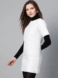 Thumbnail for Lyush Women's White Quilted Shift Dress - Distacart