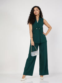 Thumbnail for Lyush Women Emerald Double-Breast Sleeveless Longline Blazer - Distacart