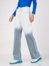 Thumbnail for Lyush Women Blue & White Ombre Straight Jeans - Distacart