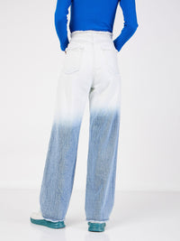 Thumbnail for Lyush Women Blue & White Ombre Straight Jeans - Distacart