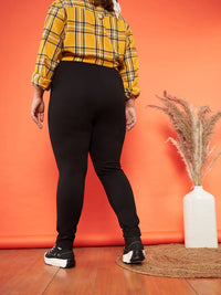 Thumbnail for Lyush Women Black Show Button High Waist Jeggings - Distacart