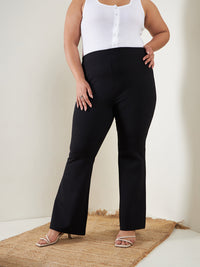 Thumbnail for Lyush Women Black Bell Bottom 4-Way Stretch Trousers - Distacart