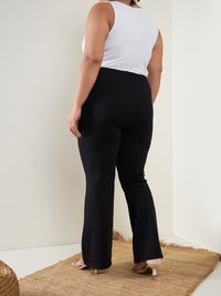 Thumbnail for Lyush Women Black Bell Bottom 4-Way Stretch Trousers - Distacart