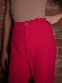 Thumbnail for Lyush Women Fuchsia Bell Bottom Knitted Pants - Distacart