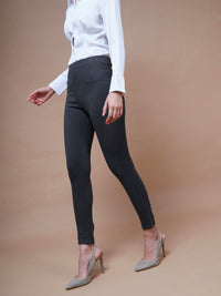 Thumbnail for Lyush Women Grey Bottom Zipper Jeggings - Distacart