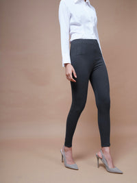 Thumbnail for Lyush Women Grey Bottom Zipper Jeggings - Distacart