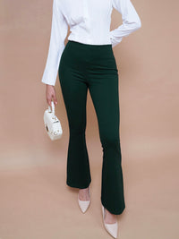 Thumbnail for Lyush Women Emerald Green Bell Bottom 4-Way Stretch Pants - Distacart