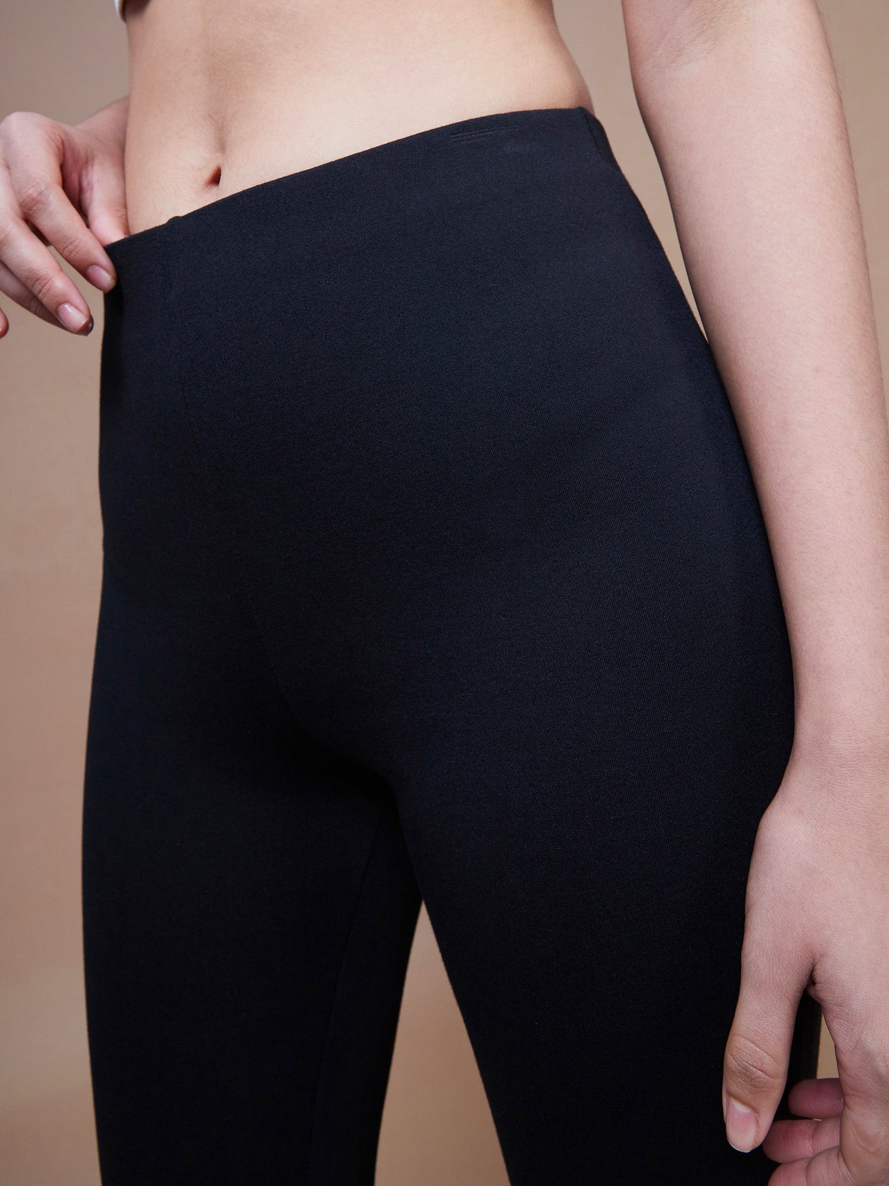 Lyush Women Black Bell Bottom 4-Way Stretch Pants - Distacart