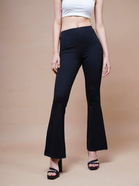 Thumbnail for Lyush Women Black Bell Bottom 4-Way Stretch Pants - Distacart
