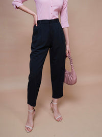 Thumbnail for Lyush Women Black Stretch Knit Tapered Pants - Distacart