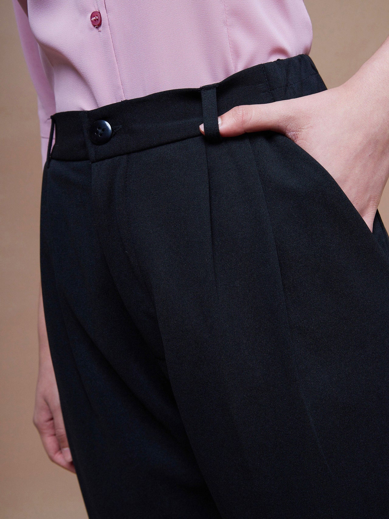 Lyush Women Black Stretch Knit Tapered Pants - Distacart