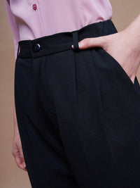 Thumbnail for Lyush Women Black Stretch Knit Tapered Pants - Distacart