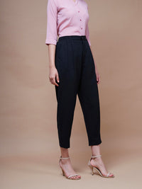 Thumbnail for Lyush Women Black Stretch Knit Tapered Pants - Distacart