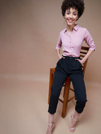 Thumbnail for Lyush Women Black Stretch Knit Tapered Pants - Distacart