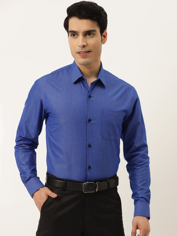 Jainish Men's Solid Formal Cotton Shirt ( SF 788Blue ) - Distacart
