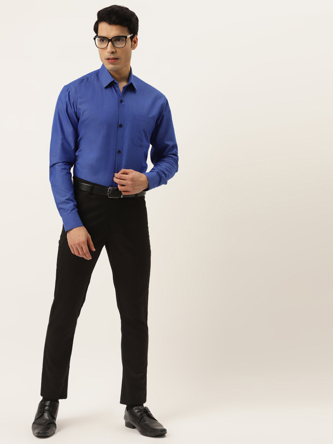 Jainish Men's Solid Formal Cotton Shirt ( SF 788Blue ) - Distacart