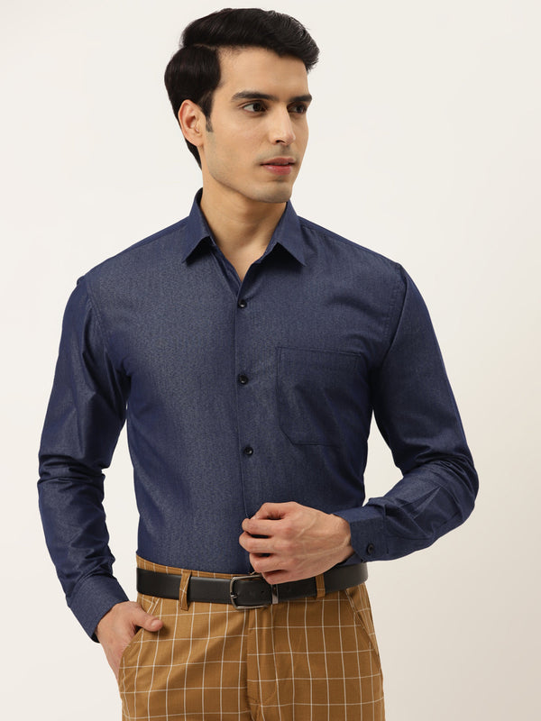 Jainish Men's Solid Formal Cotton Shirt ( SF 788Charcoal ) - Distacart