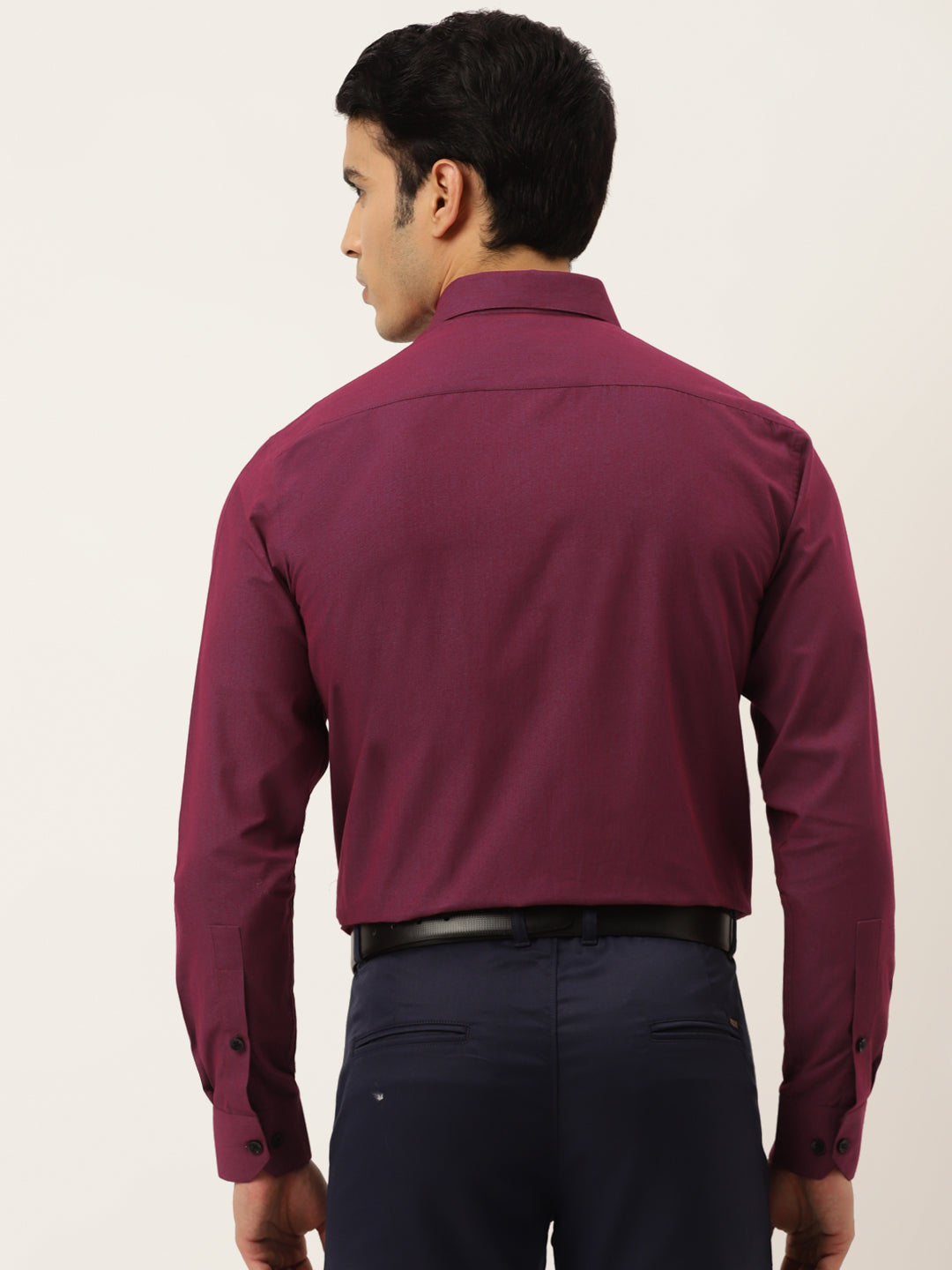 Jainish Men's Solid Formal Cotton Shirt ( SF 788Wine ) - Distacart