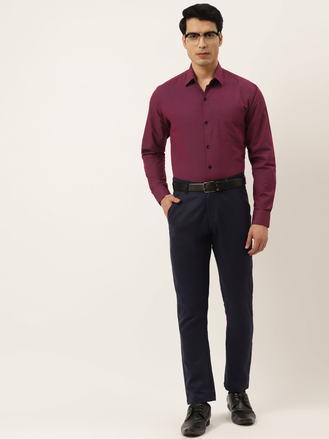 Jainish Men's Solid Formal Cotton Shirt ( SF 788Wine ) - Distacart