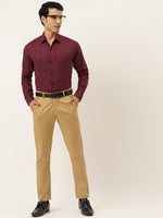Thumbnail for Jainish Men's Formal Cotton Horizontal Striped Shirt ( SF 790Maroon ) - Distacart