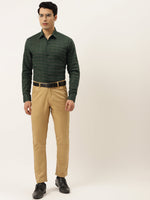 Thumbnail for Jainish Men's Formal Cotton Horizontal Striped Shirt ( SF 790Olive ) - Distacart