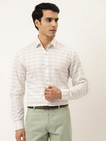 Thumbnail for Jainish Men's Formal Cotton Horizontal Striped Shirt ( SF 790White ) - Distacart