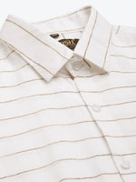 Thumbnail for Jainish Men's Formal Cotton Horizontal Striped Shirt ( SF 790White ) - Distacart