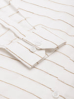 Thumbnail for Jainish Men's Formal Cotton Horizontal Striped Shirt ( SF 790White ) - Distacart