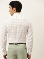 Thumbnail for Jainish Men's Formal Cotton Horizontal Striped Shirt ( SF 790White ) - Distacart
