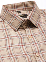 Thumbnail for Jainish Men's Cotton Checked Formal Shirts ( SF 791Brown ) - Distacart