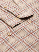 Thumbnail for Jainish Men's Cotton Checked Formal Shirts ( SF 791Brown ) - Distacart