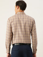 Thumbnail for Jainish Men's Cotton Checked Formal Shirts ( SF 791Brown ) - Distacart