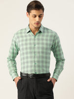 Thumbnail for Jainish Men's Cotton Checked Formal Shirts ( SF 791Green ) - Distacart