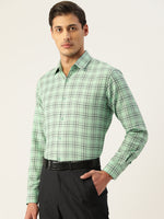 Thumbnail for Jainish Men's Cotton Checked Formal Shirts ( SF 791Green ) - Distacart