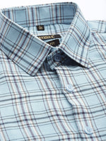 Thumbnail for Jainish Men's Cotton Checked Formal Shirts ( SF 791Sky ) - Distacart