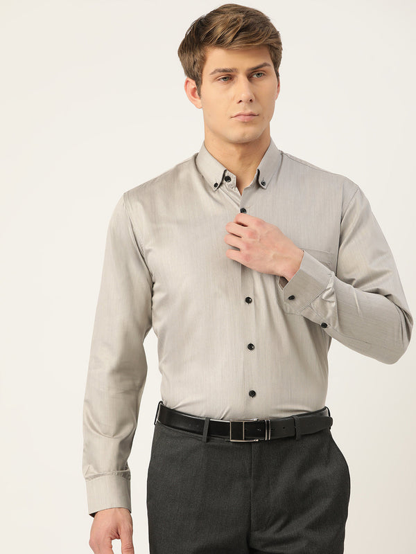 Jainish Men's Solid Formal Cotton Shirt ( SF 792Steel-Grey ) - Distacart