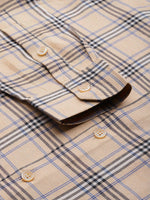 Thumbnail for Jainish Men's Cotton Checked Formal Shirts ( SF 793Brown ) - Distacart