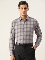 Thumbnail for Jainish Men's Cotton Checked Formal Shirts ( SF 793Grey ) - Distacart