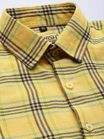 Thumbnail for Jainish Men's Cotton Checked Formal Shirts ( SF 793Yellow ) - Distacart