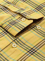 Thumbnail for Jainish Men's Cotton Checked Formal Shirts ( SF 793Yellow ) - Distacart
