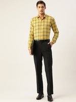 Thumbnail for Jainish Men's Cotton Checked Formal Shirts ( SF 793Yellow ) - Distacart