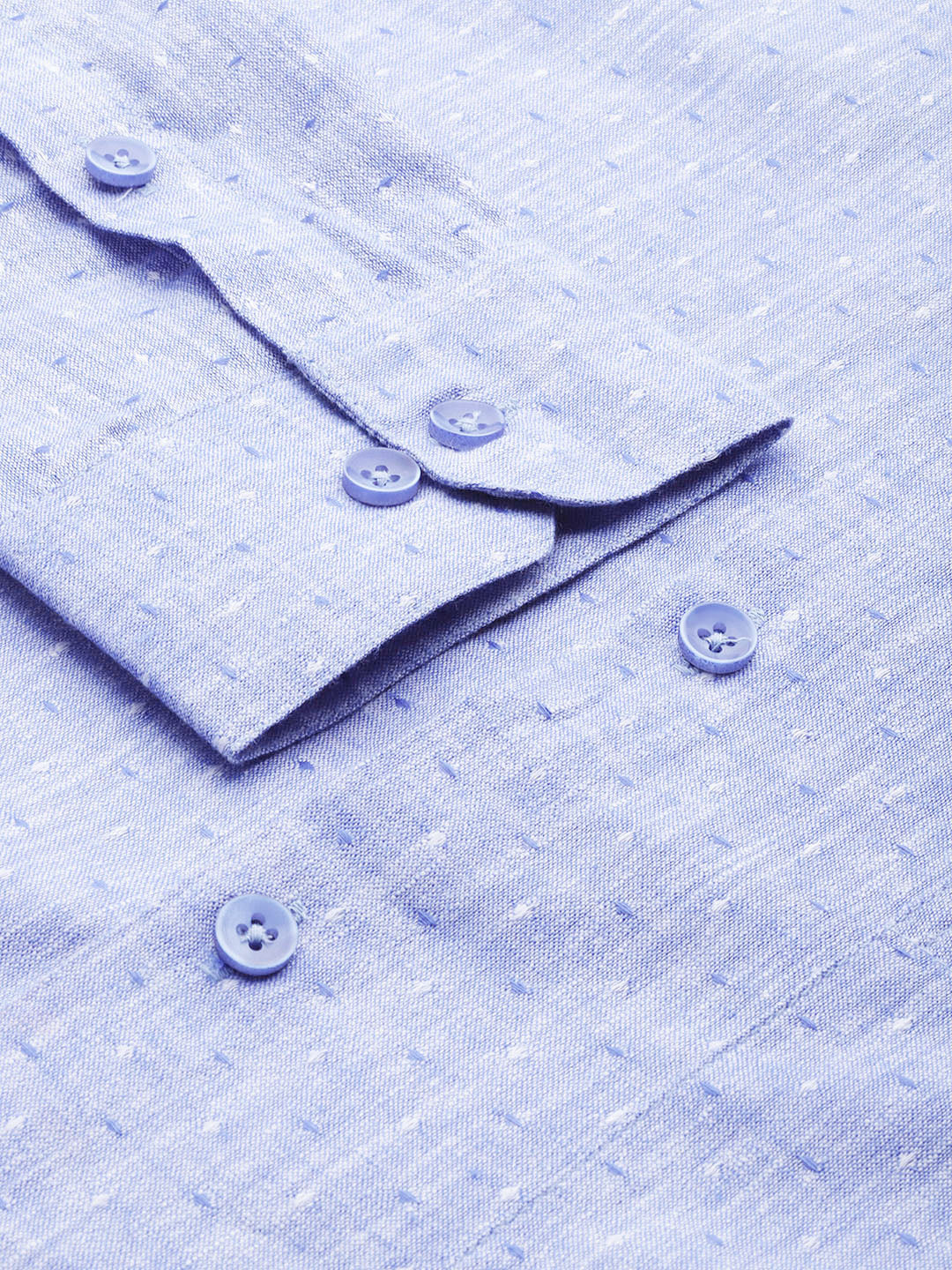 Jainish Men's Linen Cotton Polka Dots Formal Shirts ( SF 794Blue ) - Distacart