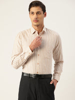 Thumbnail for Jainish Men's Cotton Striped Formal Shirts ( SF 795Beige ) - Distacart