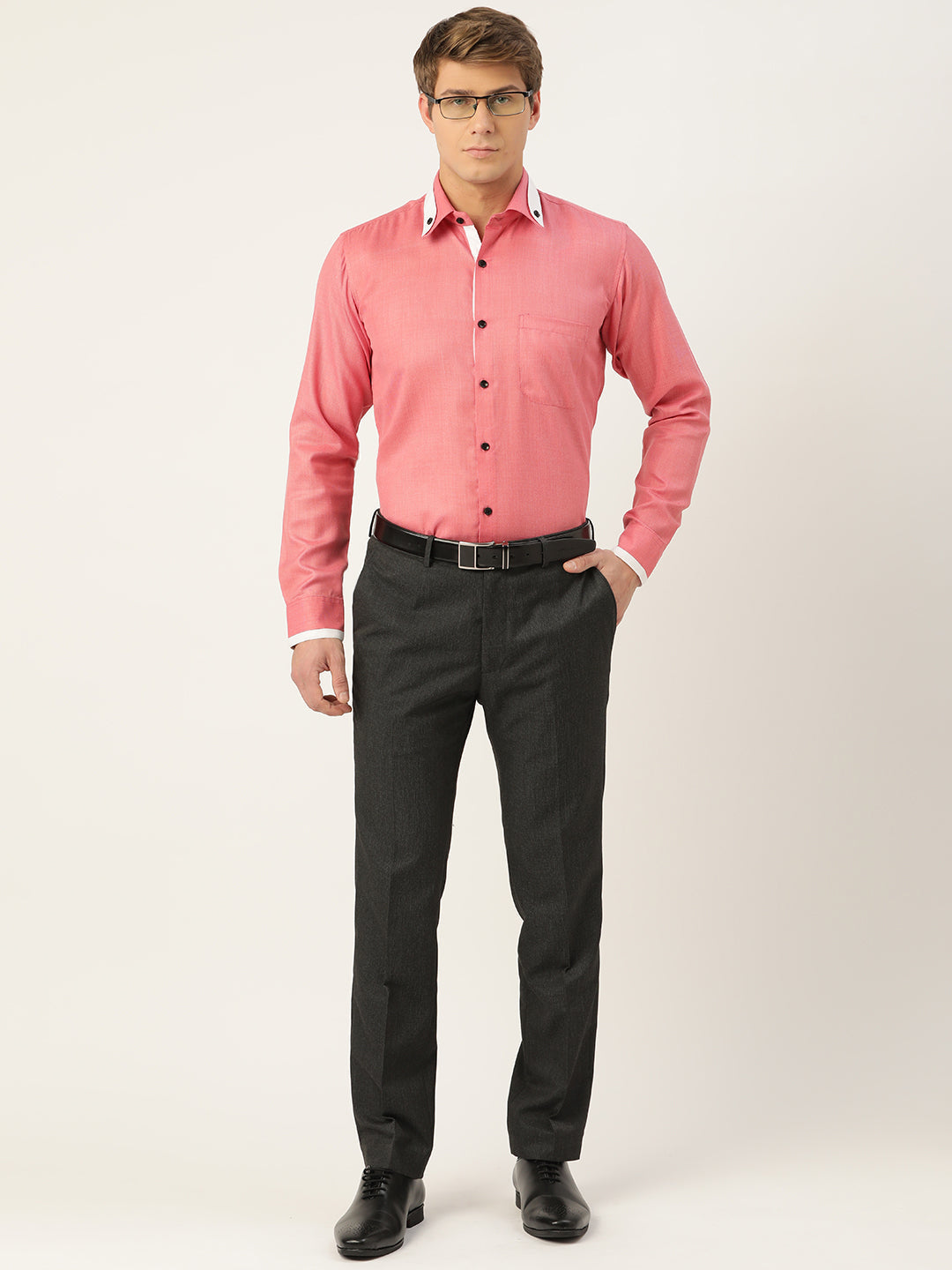 Jainish Men's Cotton Solid Formal Shirts ( SF 796Red ) - Distacart